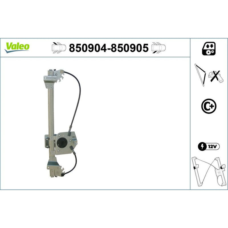 Valeo Electric Window Regulator Lifter Right Rear 850905