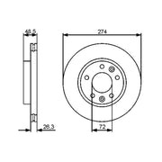 Bosch Front Brake Vented Discs & Pads fits Kia Sedona I 1999-2001 2.5 2.9