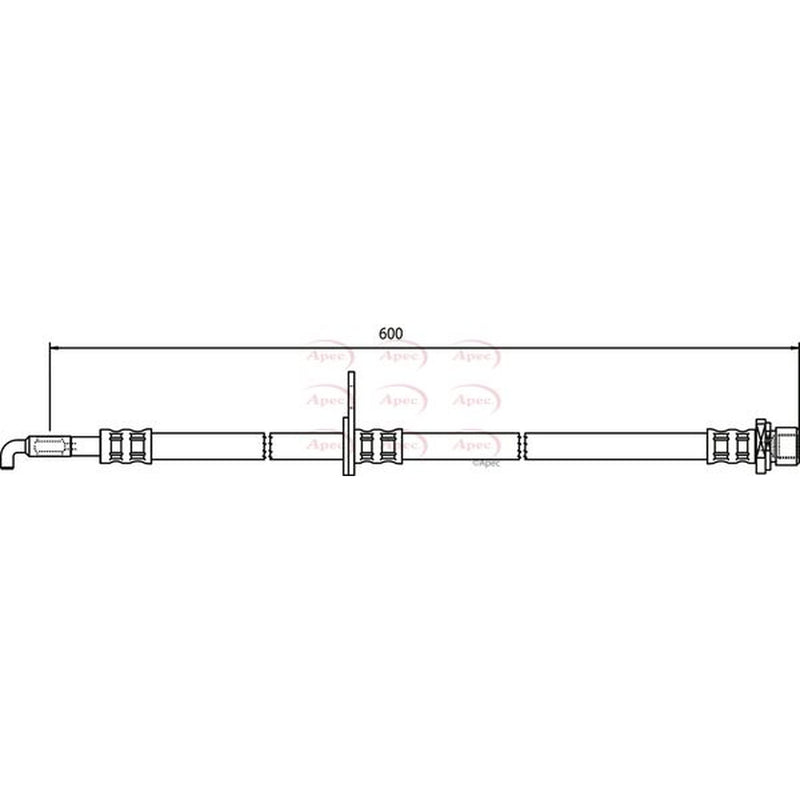 Apec Brake Hydraulic Hose Line Front Left fits Toyota Avensis 2003-2008