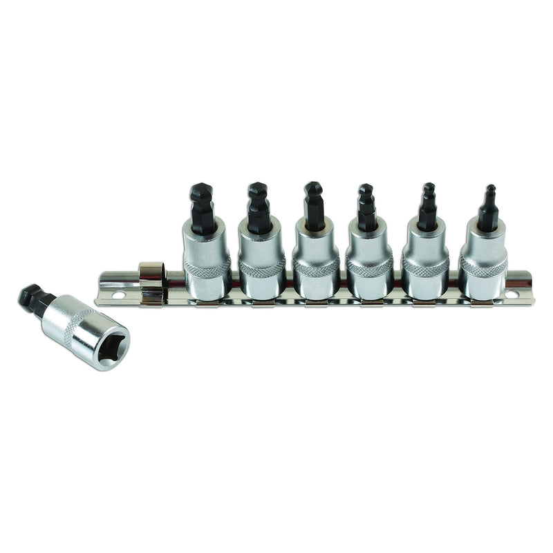 Laser Ball End Hex Socket Bit Set 3/8"D 7pc 2179 Laser - Dynamic Drive