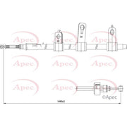 Apec Handbrake Cable Right Rear fits Kia Picanto I 2004-2011 1.0 1.1