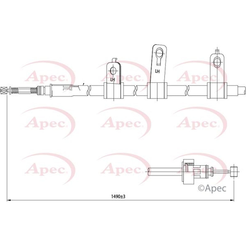 Apec Handbrake Cable Right Rear fits Kia Picanto I 2004-2011 1.0 1.1