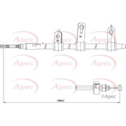 Apec Handbrake Cable Right Rear CAB1253