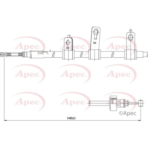Apec Handbrake Cable Right Rear fits Kia Picanto I 2004-2011 1.0 1.1