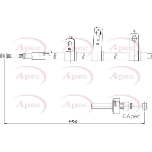 Apec Handbrake Cable Right Rear CAB1253