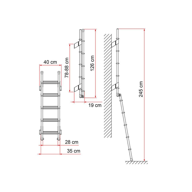 Fiamma Deluxe 5D Folding Ladder Fiamma - Dynamic Drive