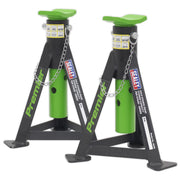 Sealey AXLe Stands (Pair) 3 Tonne Capacity per Stand Green AS3G Sealey - Dynamic Drive