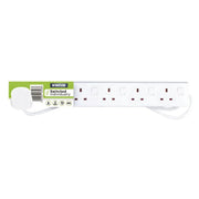 Status International® Extension Socket Switched 6 Way 2m White S6W2MINDSS12