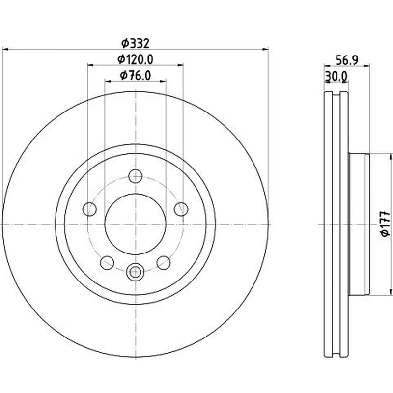 Mintex 2 x Vented Front Brake Discs MDC2903C-x2
