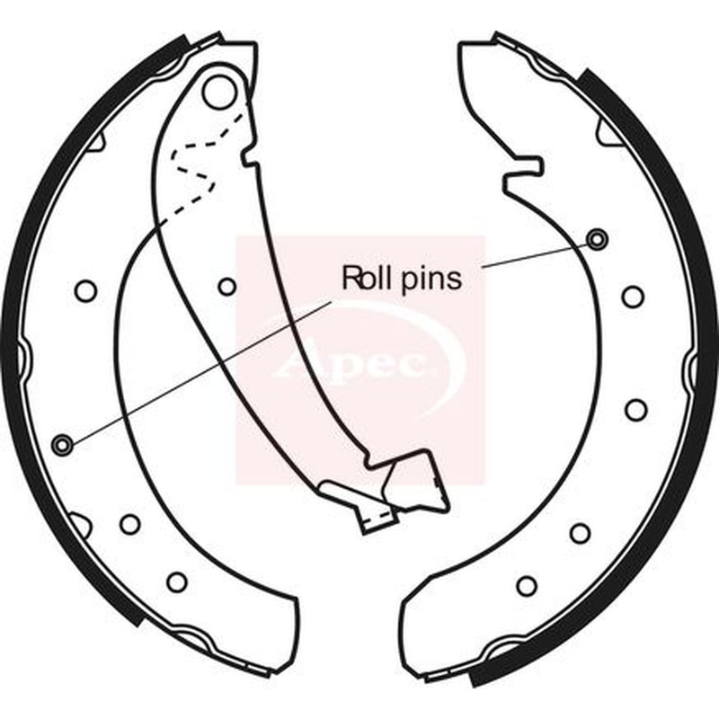 Apec Brake Shoe Set Axle Kit fits Citroën Dispatch II 2007-2016 1.6 2.0