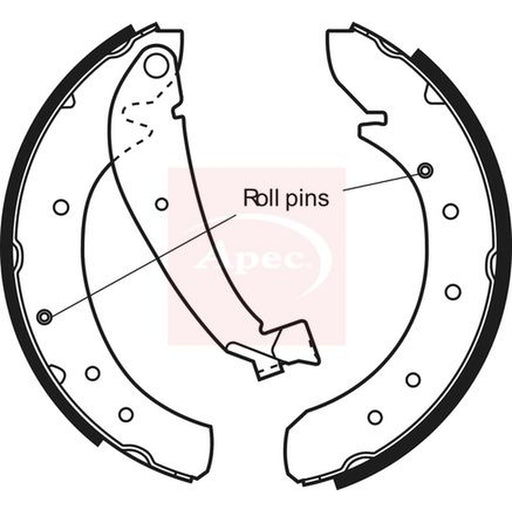 Apec Brake Shoe Set Axle Kit fits Citroën Dispatch II 2007-2016 1.6 2.0