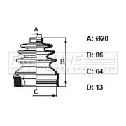 First Line Drive Shaft Bellow Kit Front Left fits Citroën C3 I 2002-2010 1.4 1.6