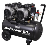 Sealey 50L Low Noise Oil Free Direct Drive Air Compressor 2 x 2hp SAC5001S Sealey - Dynamic Drive