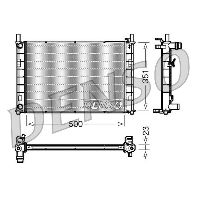 Denso Engine Radiator fits Ford Fiesta V 2001-2010 1.25 1.3 1.4 1.6