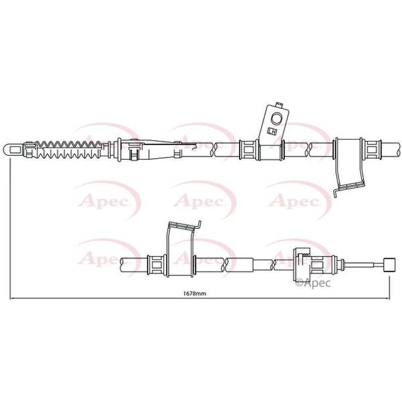 Apec Handbrake Cable Left Rear fits Kia Cee'D 2006-2012 1.4 1.6 2.0