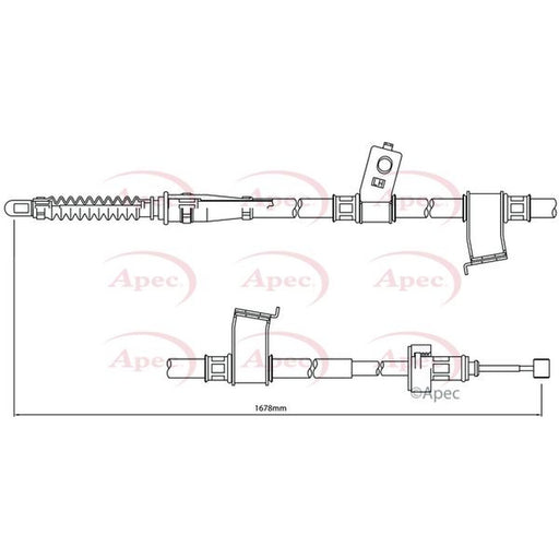 Apec Handbrake Cable Left Rear fits Kia Cee'D 2006-2012 1.4 1.6 2.0
