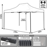 Dellonda 3 x 4.5m Pop-Up Gazebo Heavy Duty Carry Bag Rope Stakes & Weight Blue Dellonda - Dynamic Drive