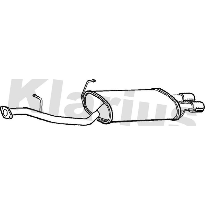Klarius Box With Tail Pipe Rear fits Honda Prelude 1992-1996 2.0 2.3