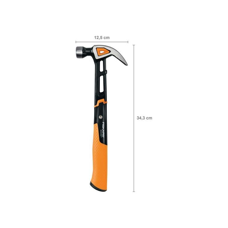 Fiskars IsoCore Curved Finishing Hammer 450g (16oz) Fiskars - Dynamic Drive