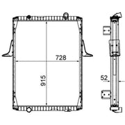 Mahle Engine Radiator fits Renault Trucks Kerax 1997-2006