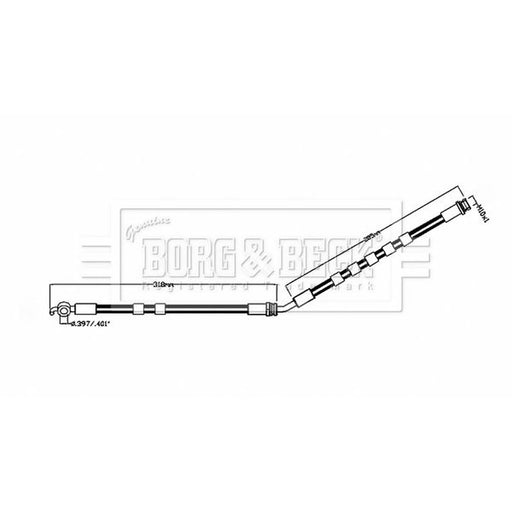 Borg & Beck Brake Hydraulic Hose Line Front Left BBH8854