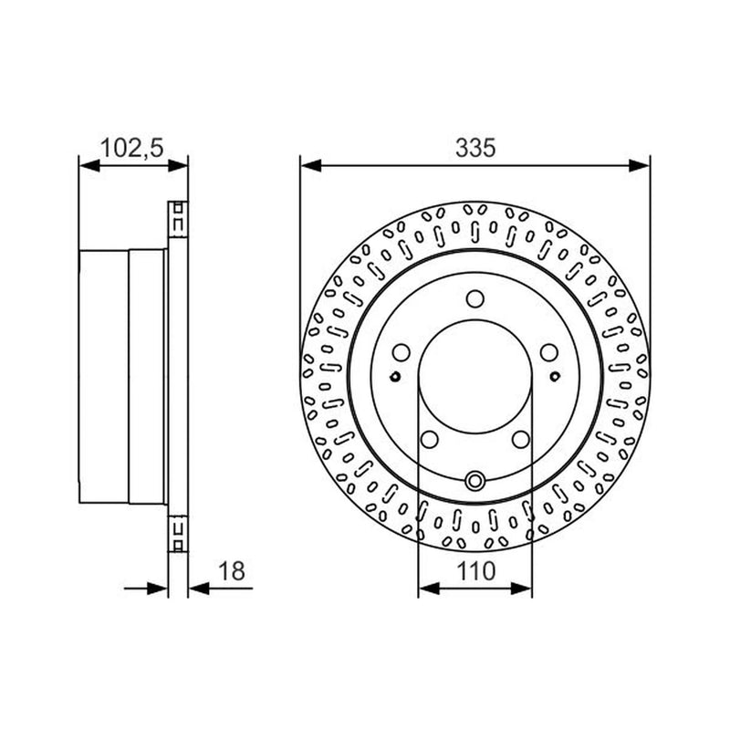 Bosch 2 x Vented Brake Discs fits Toyota Land Cruiser Amazon 1998-2007 4.2