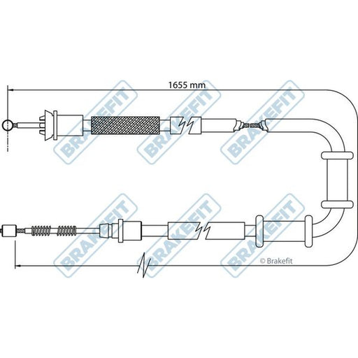 Apec Handbrake Cable Right Rear fits Fiat Grande Punto 2005 on 1.2