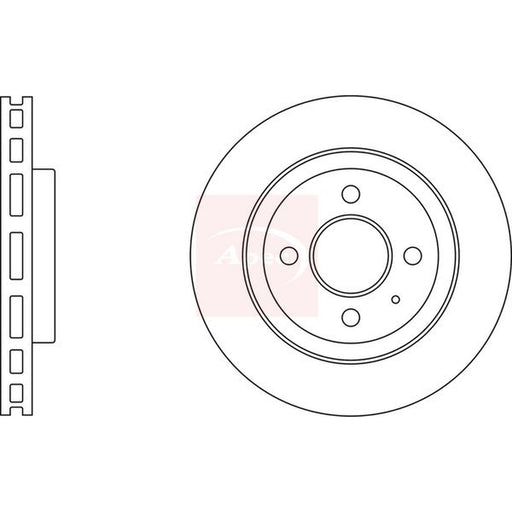 Apec 2 x Vented Brake Discs fits Chevrolet Aveo 2011-2015 1.2 1.3 1.4