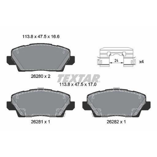 Textar Front Brake Pad Set 2628001