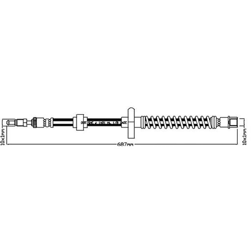 Juratek Brake Hydraulic Hose Line Rear Right JBH1176R