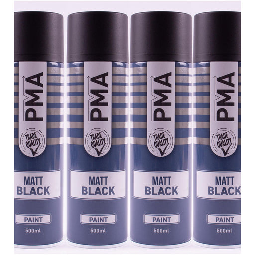 4x PMA Professional Matt Black 500ml Spray Paint High Coverage PMA - NN4 Online 