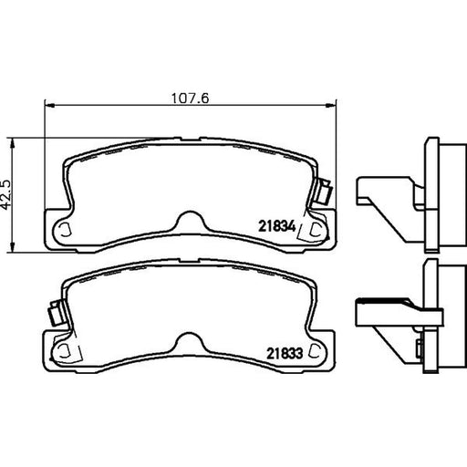 DON Rear Brake Pad Set fits Lexus Es 1989-1997