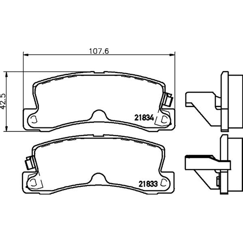 Mintex Front & Rear Pads fits Toyota Camry 1989-1991 2.5