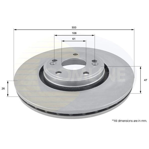 Comline 2 x Front Brake Discs ADC1537V-x2