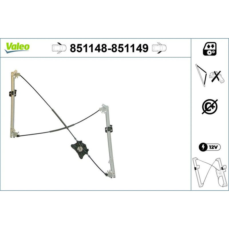 Valeo Electric Window Regulator Lifter Left Front 851148