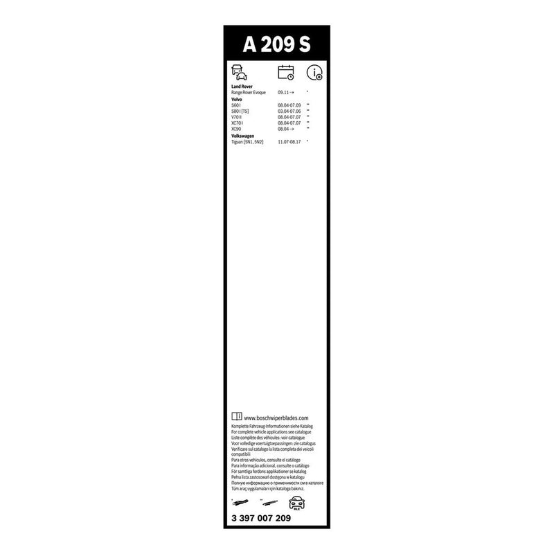 Bosch Aerotwin Wiper Blade Set 600mm + 530mm — A209S fits Fiat Multipla