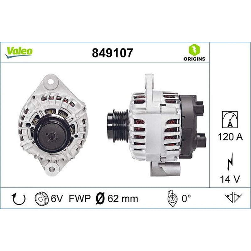 Valeo Car Alternator 12V 849107