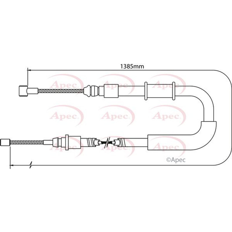 Apec Handbrake Cable Left Rear fits Citroën Relay III 2006-2020 2.0 2.2 3.0