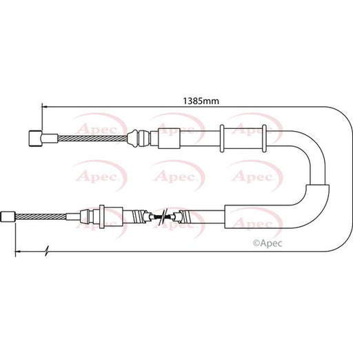Apec Handbrake Cable Left Rear fits Citroën Relay III 2006-2020 2.0 2.2 3.0