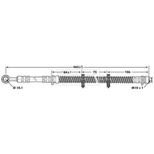 Borg & Beck Brake Hydraulic Hose Line Front Right BBH6667