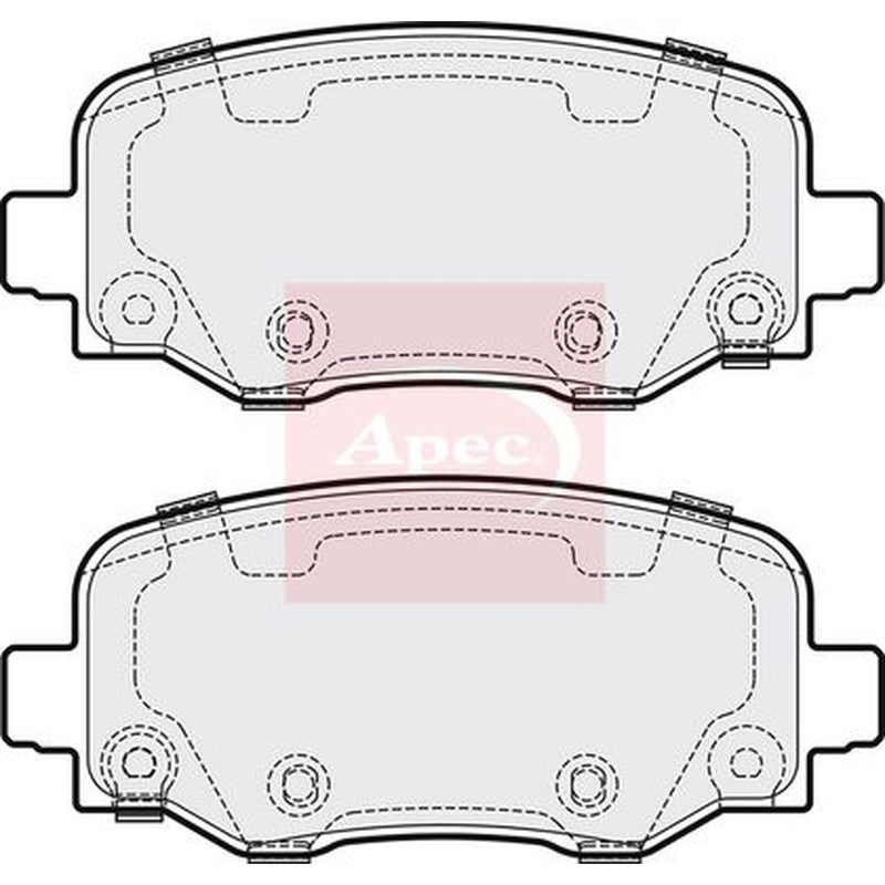 Apec Rear Brake Pad Set fits Jeep Cherokee 2013-2018 2.0 2.2 3.2