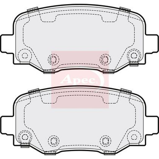 Apec Rear Brake Pad Set fits Jeep Cherokee 2013-2018 2.0 2.2 3.2