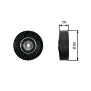 Gates V-Ribbed Belt Deflection/Guide Pulley T36461