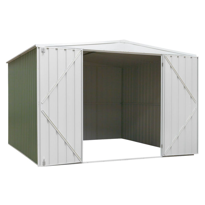 Dellonda Galvanised Steel Metal Garden Shed - Green Dellonda  - Dynamic Drive