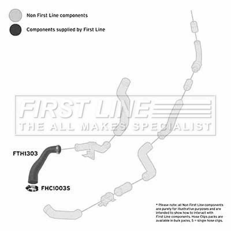First Line Intercooler Turbo Charge Air Hose fits Ford Mondeo 2000-2007 2.0 2.2