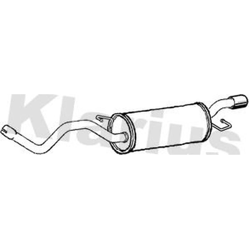 Klarius Box With Tail Pipe Rear fits Audi Tt 1998-2006 1.8