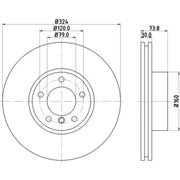 Mintex 2 x Internally Vented Brake Discs fits BMW 5 1996-2004