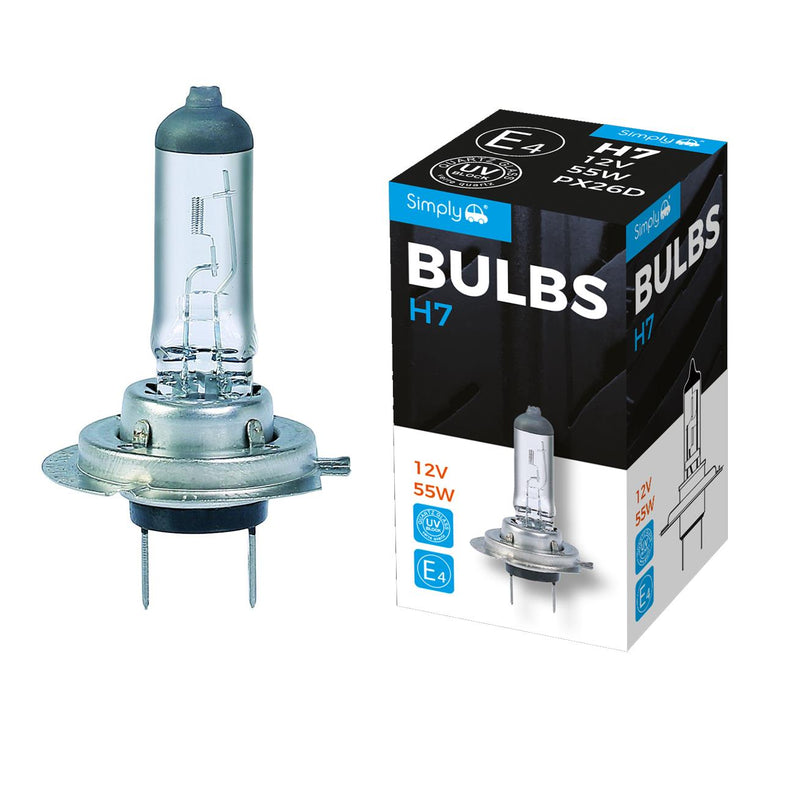 H7 499 477 12V 55W Car Headlight Headlamp Dipped Fog Bulbs 2 Pins PX26d Simply - Dynamic Drive