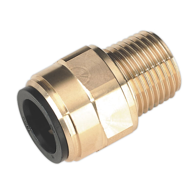 Sealey Straight Adaptor 15mmx1/2"BSPT Brass (Speedfit-MM011504N) CAS15BSA Sealey  - Dynamic Drive
