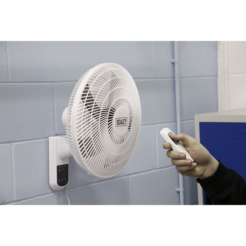Sealey Wall Fan 3-Speed 16" with Remote Control 230V SWF16WR Sealey - Dynamic Drive